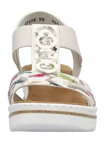 67498 Ladies Multi Elasticated Sandals by Rieker | Look Again