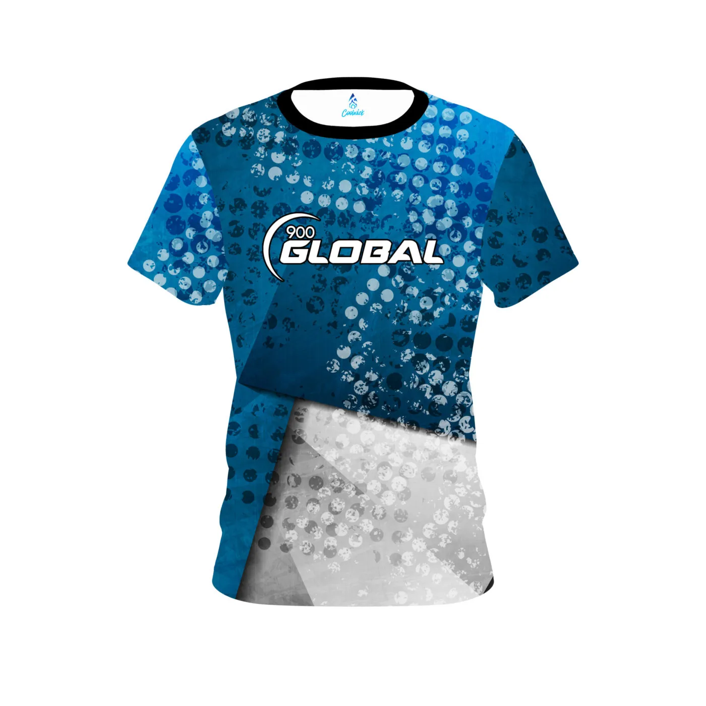 900 Global Blue Grungey CoolWick Bowling Jersey