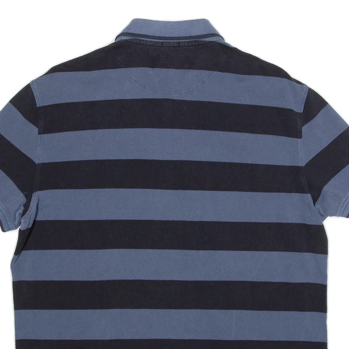 ARMANI JEANS Regular Mens Polo Shirt Blue Striped XL