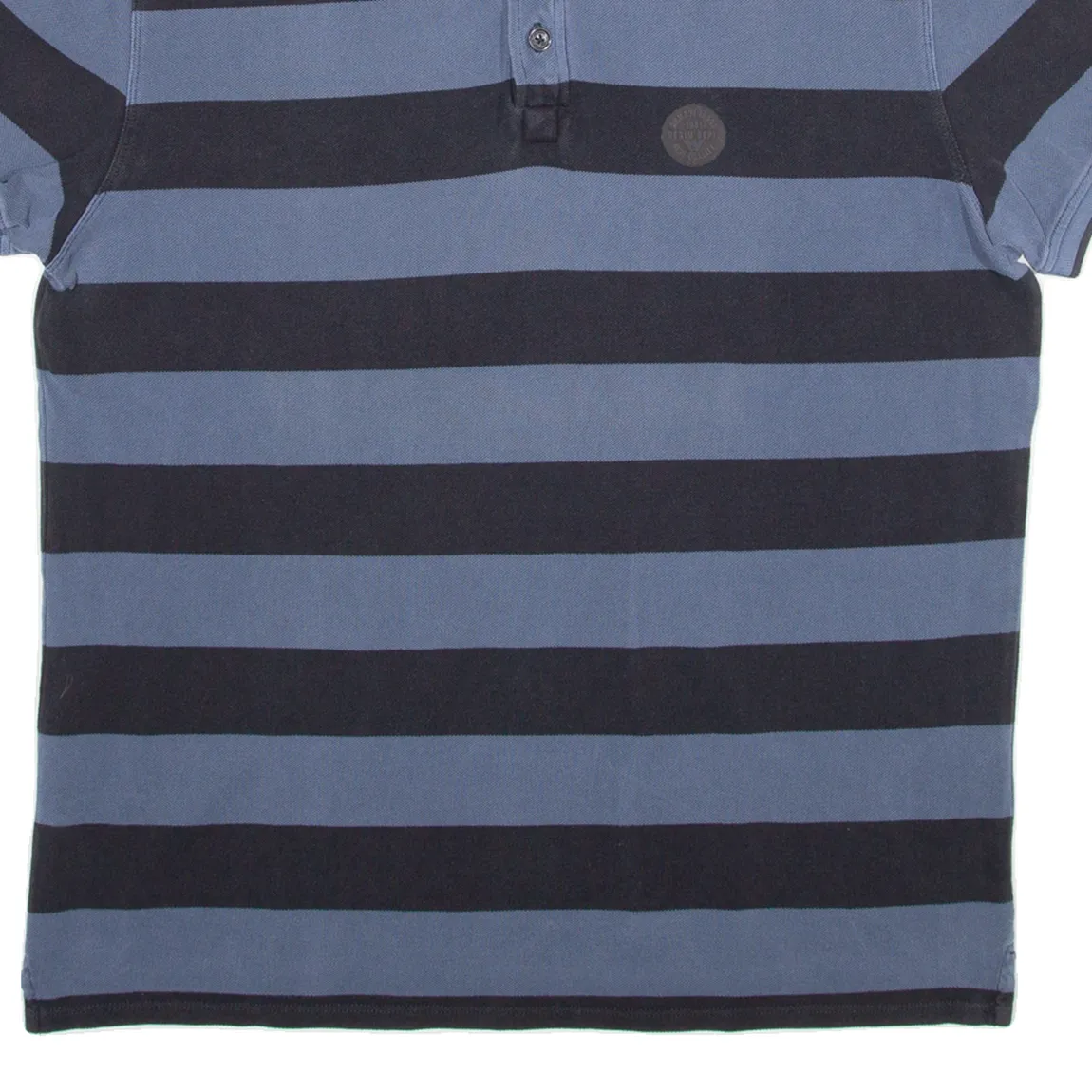 ARMANI JEANS Regular Mens Polo Shirt Blue Striped XL