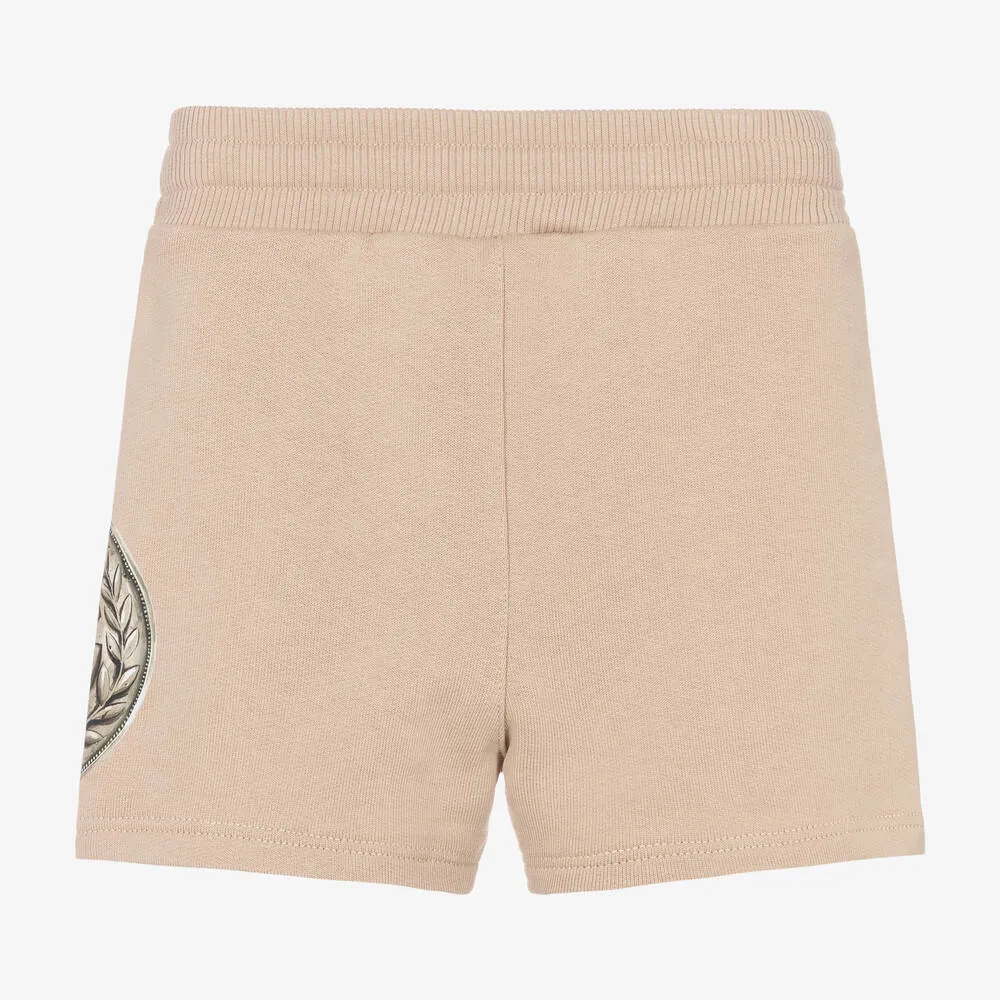 Baby Boys Beige Cotton Jersey Coin Shorts