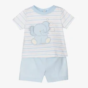 Baby Boys Blue Striped Shorts Set