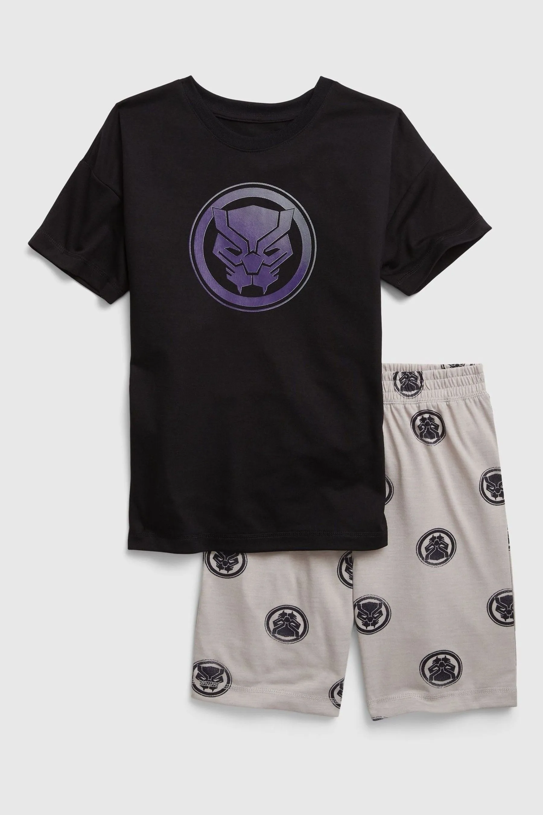 Black Marvel Black Panther Pyjama Shorts Set
