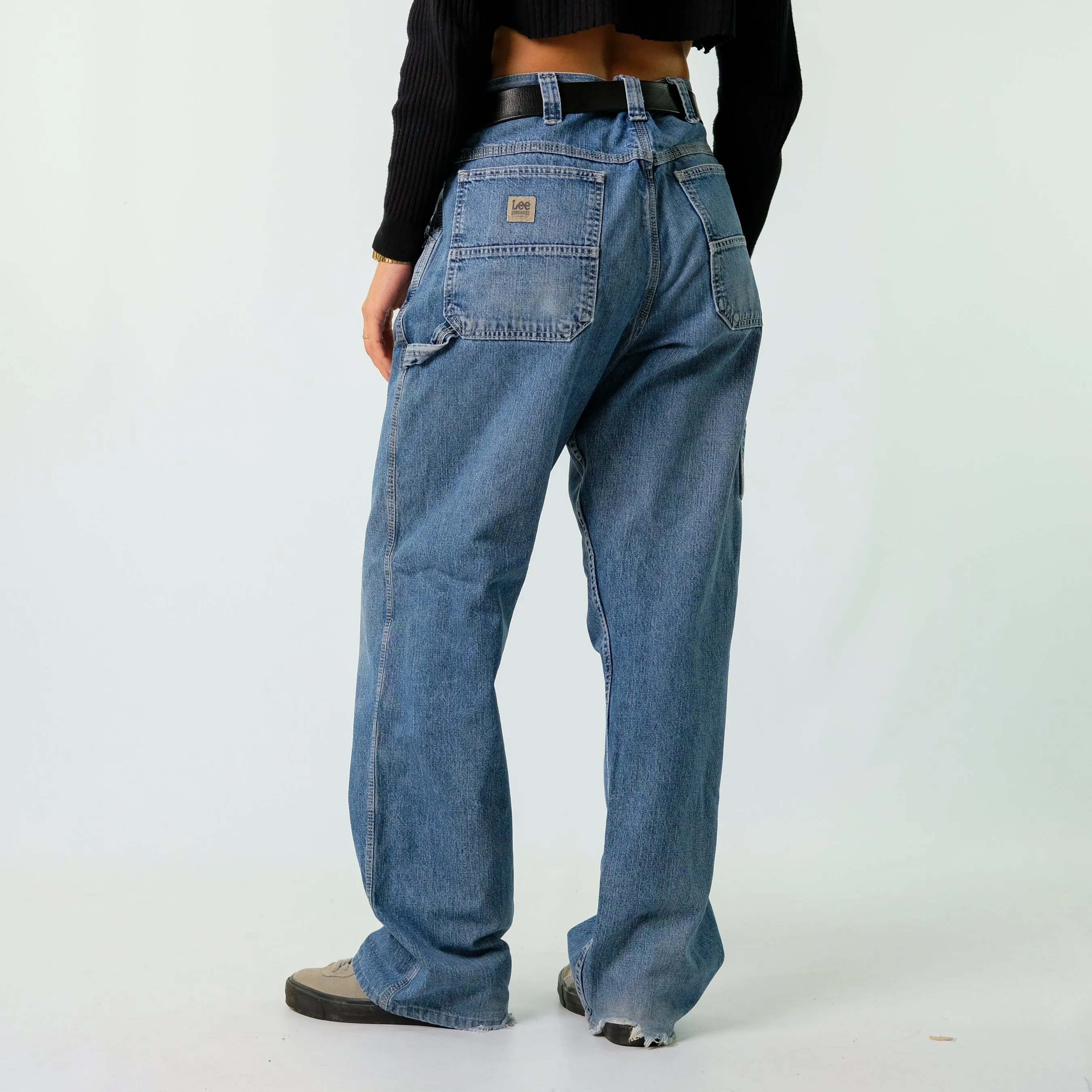 Blue y2ks Lee Denim Carpenter Baggy Jeans Pants (36x34)