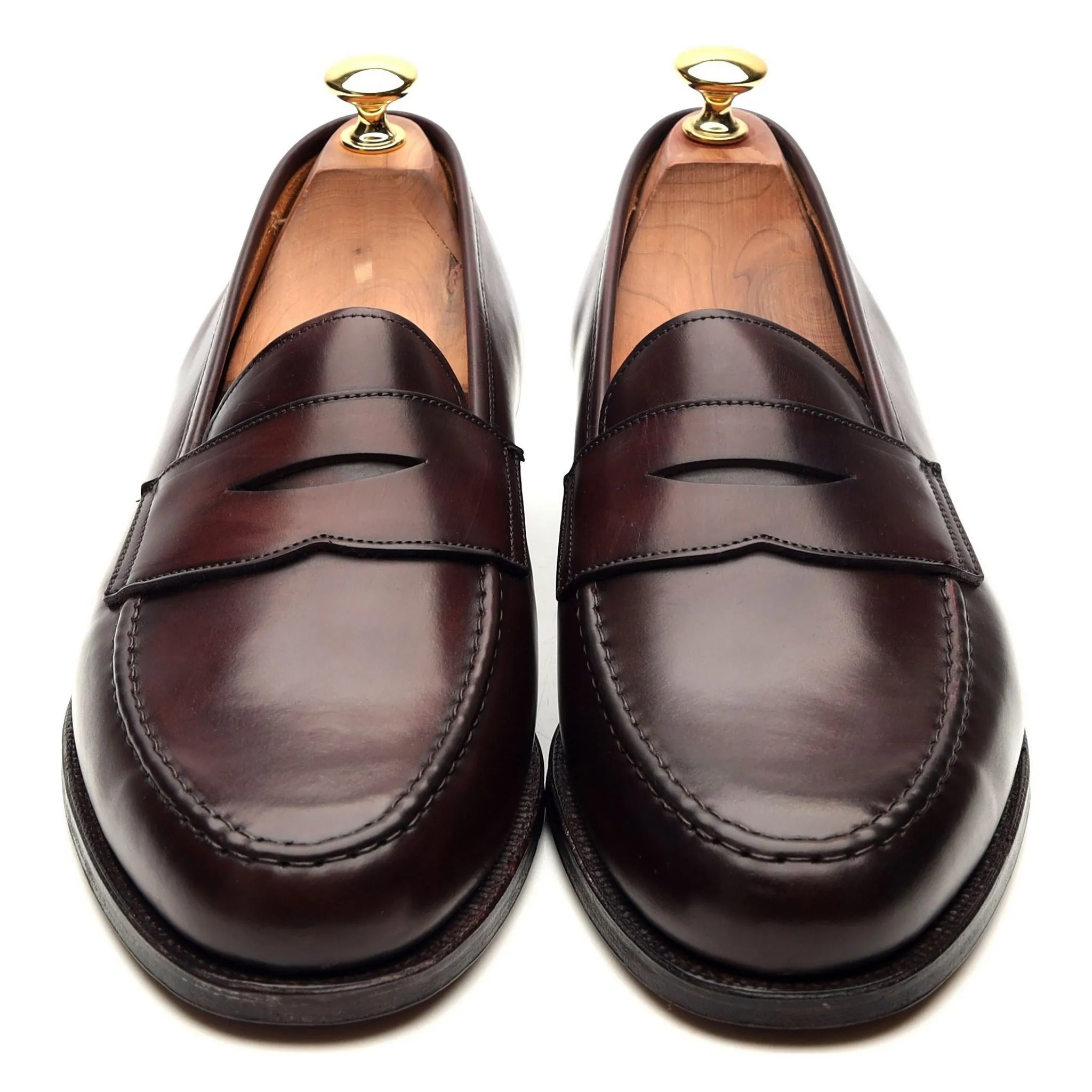 'Boston' Burgundy Leather Loafers UK 9.5 E
