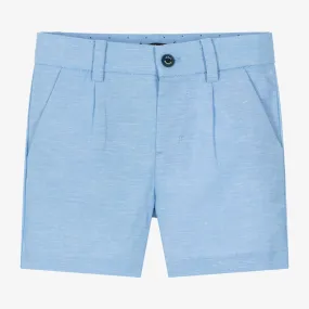 Boys Blue Cotton & Linen Shorts