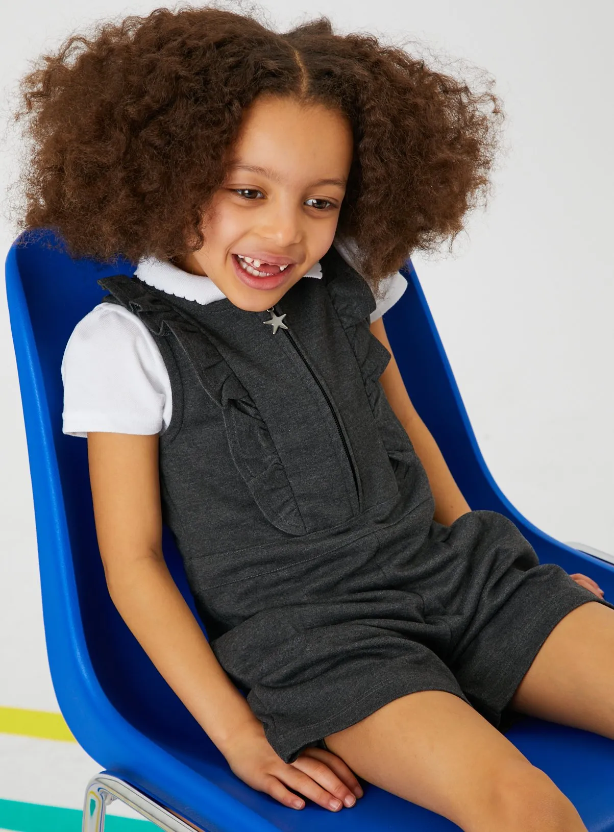 Buy Grey Jersey Ruffle Playsuit 11 years | School dresses | Tu