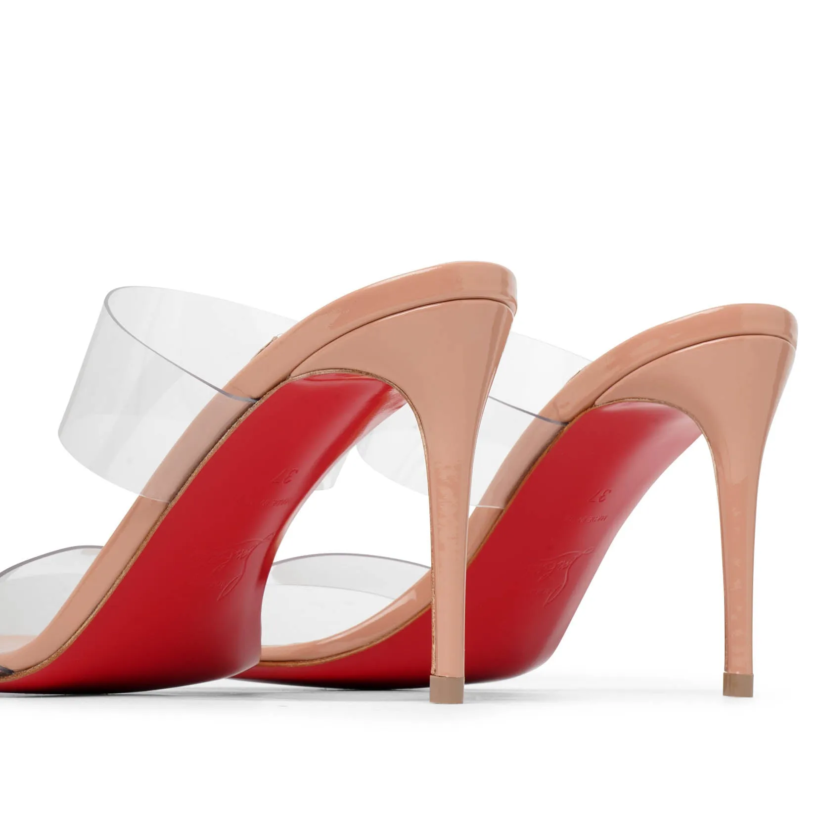Christian Louboutin Just Nothing 85 PVC nude sandals