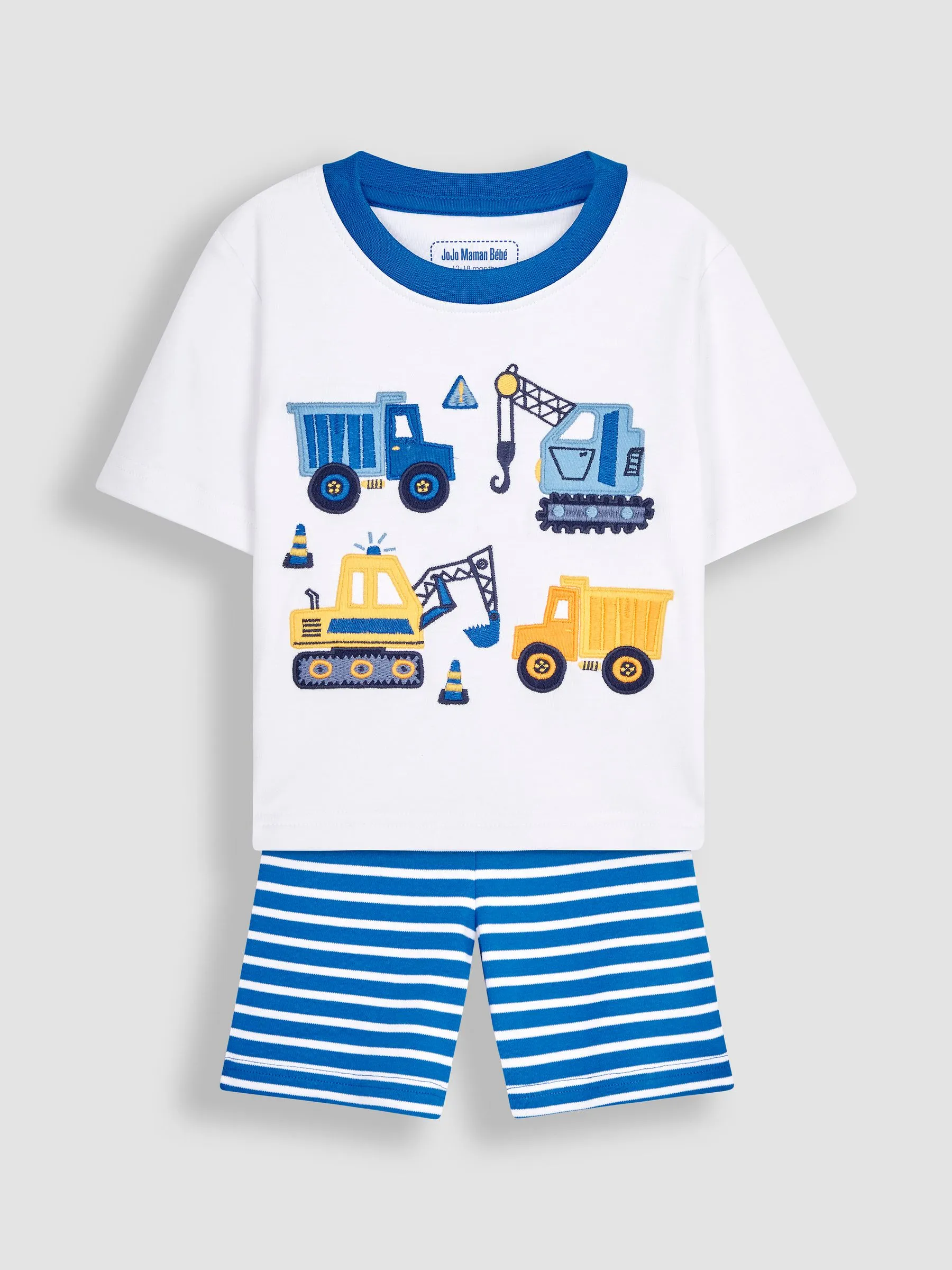 Construction Appliqué Jersey Pyjamas in White
