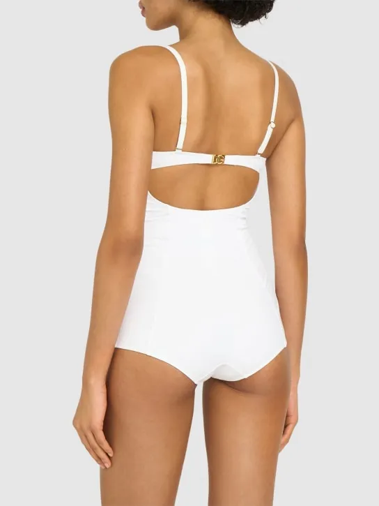 Dolce&Gabbana   Jersey balconette one-piece swimsuit 