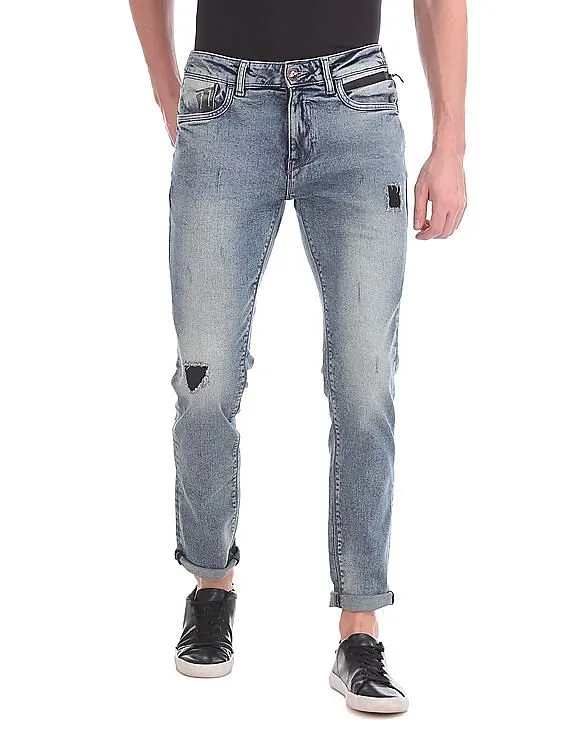 Ed Hardy Skuller Super Slim Fit Stone Wash Jeans