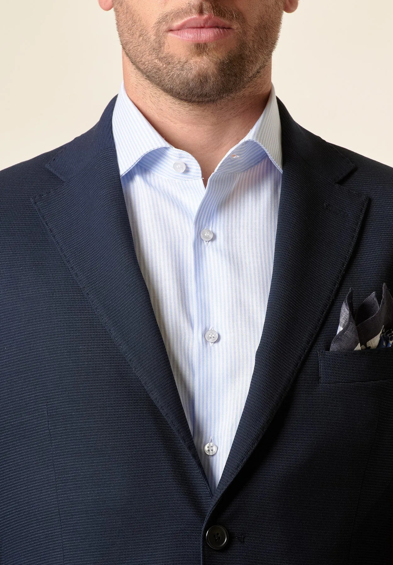 Giacca blu jersey armaturato custom fit