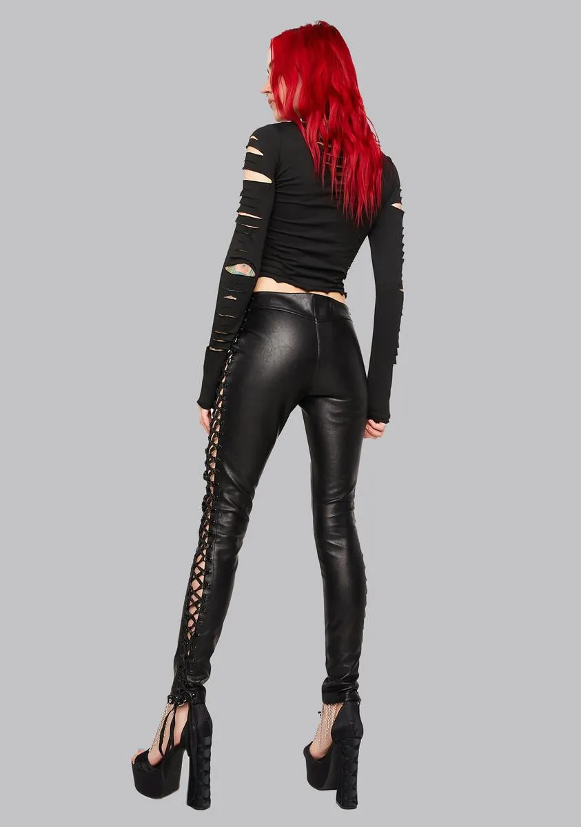 Hand Of Doom Lace-Up Leggings-