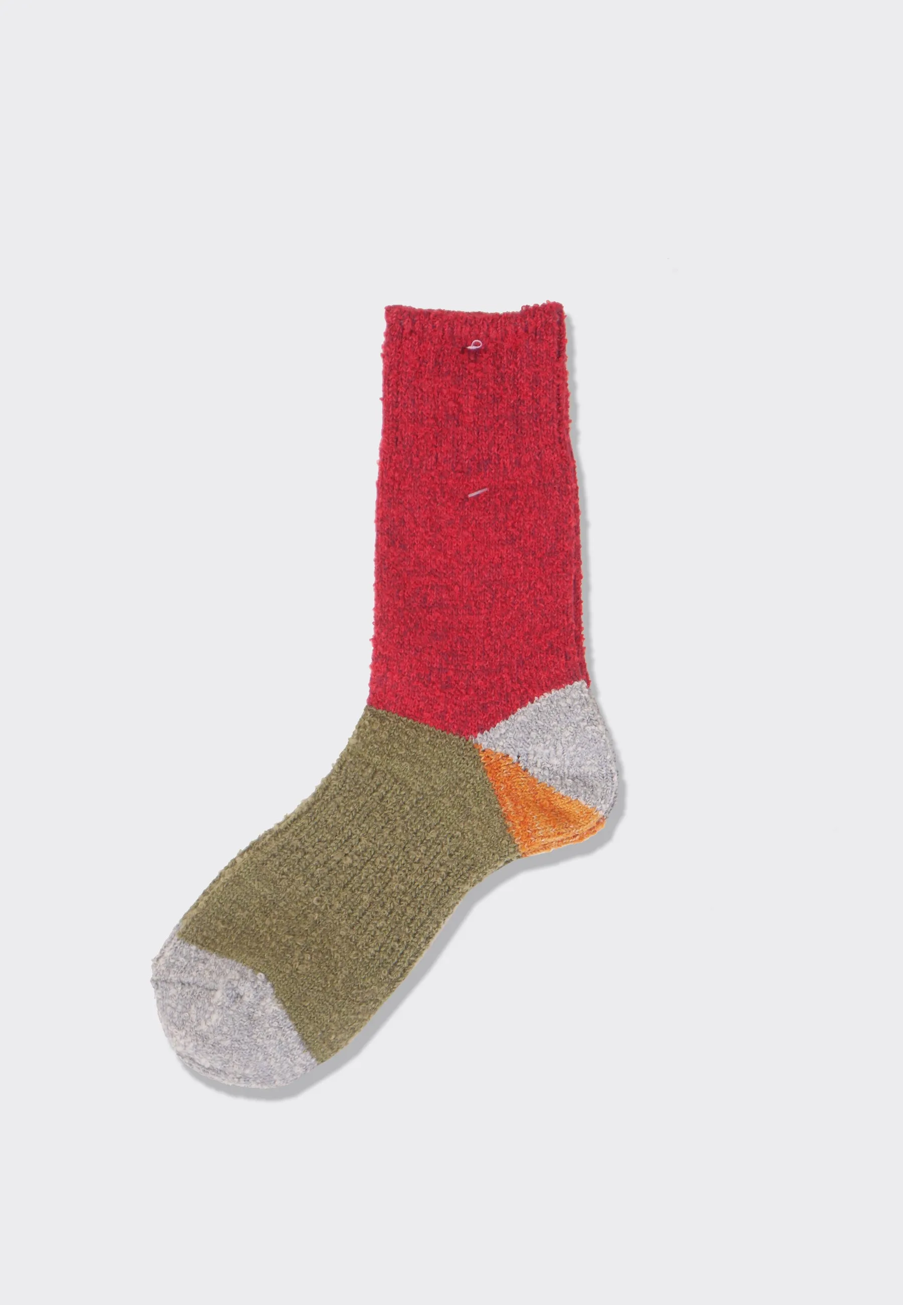 Heel Switching Dralon Wool - Red/Grey/Army/Orange