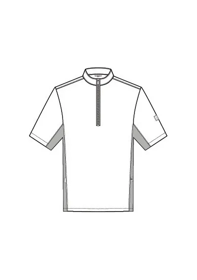 Herren-Kochhemd (mit Jersey) in weiß