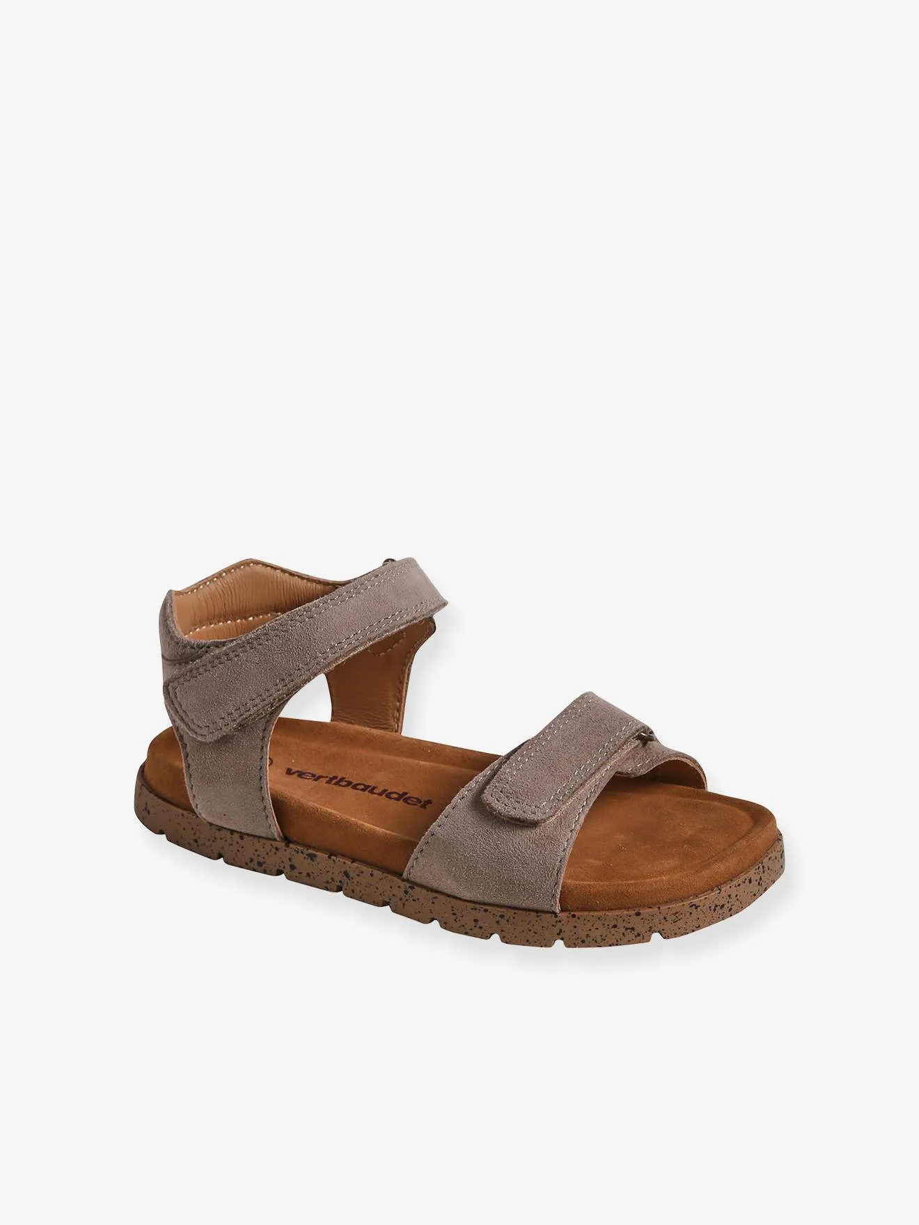 Hook-&-Loop Leather Sandals for Children - sandy beige