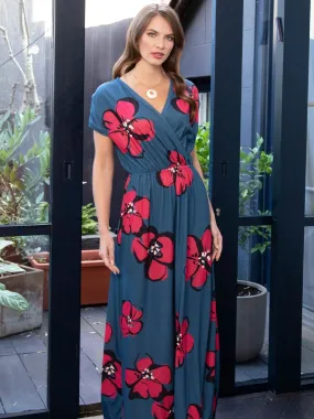 Hot Squash Petite Blue Maxi Jersey Dress