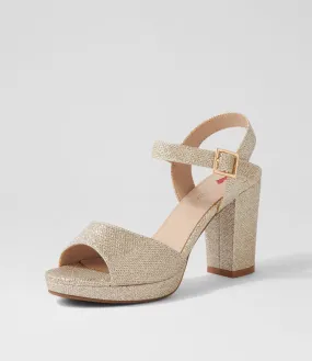 I LOVE BILLY Bountys Pale Gold Glitter Sandals