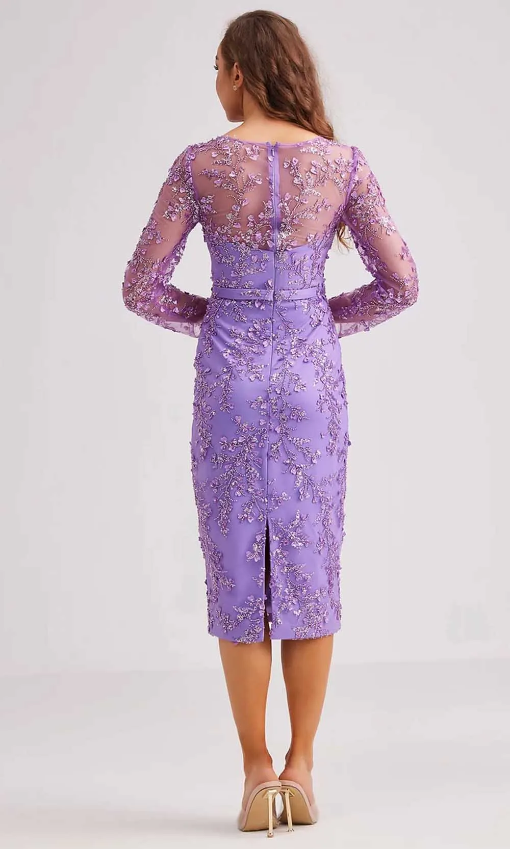 J'Adore Dresses J23065 - Long Sleeve Knee-Length Dress