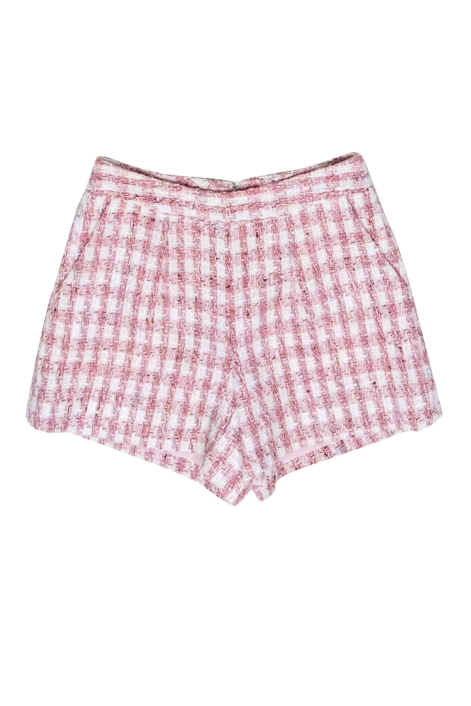 L'Agence - Pink & White Tweed Shorts Sz 0