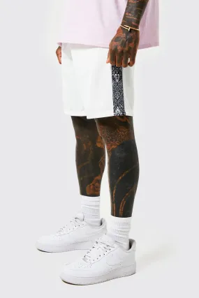 Loose Fit Man Printed Panel Tricot Shorts