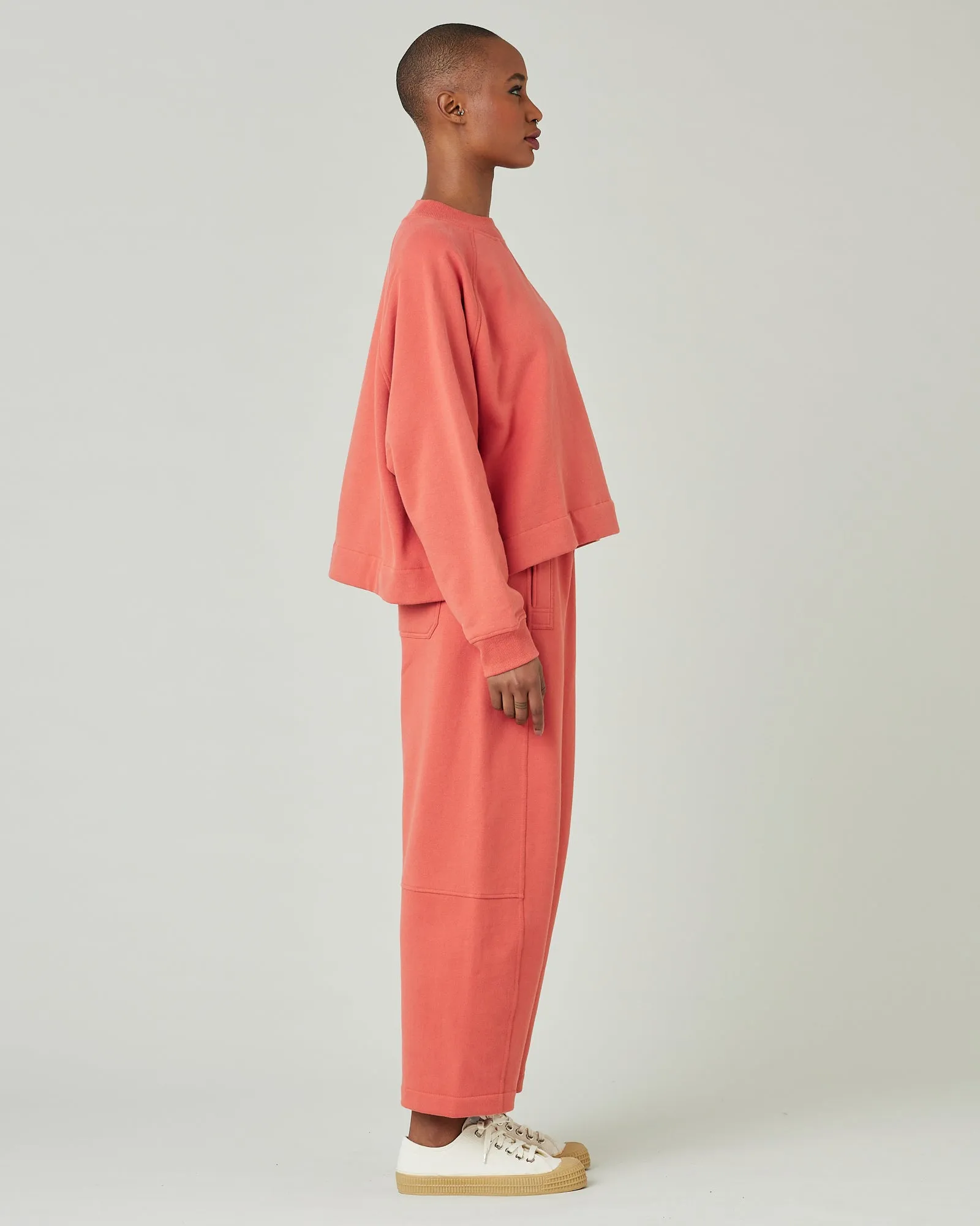 Madi Warm Terracotta Organic Cotton Jersey Trousers