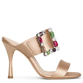 Manolo Blahnik Verda 90 nude satin sandals
