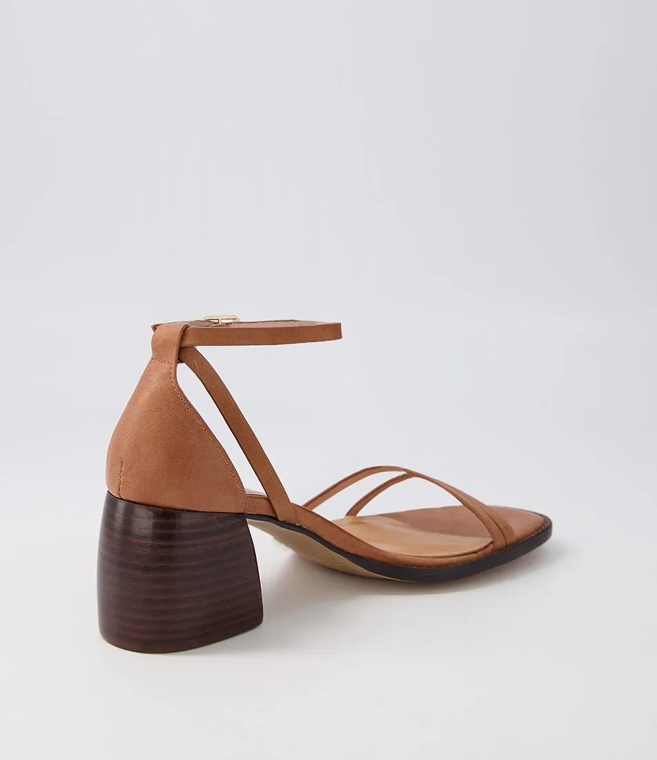MOLLINI Bestees Chestnut Dark Brown Leather Sandals