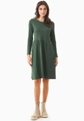 ORGANICATION Long Sleeve Jersey Dress Organic Cotton Green