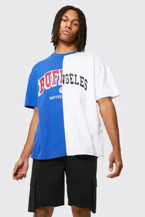 Oversized Spliced Varsity T-shirt