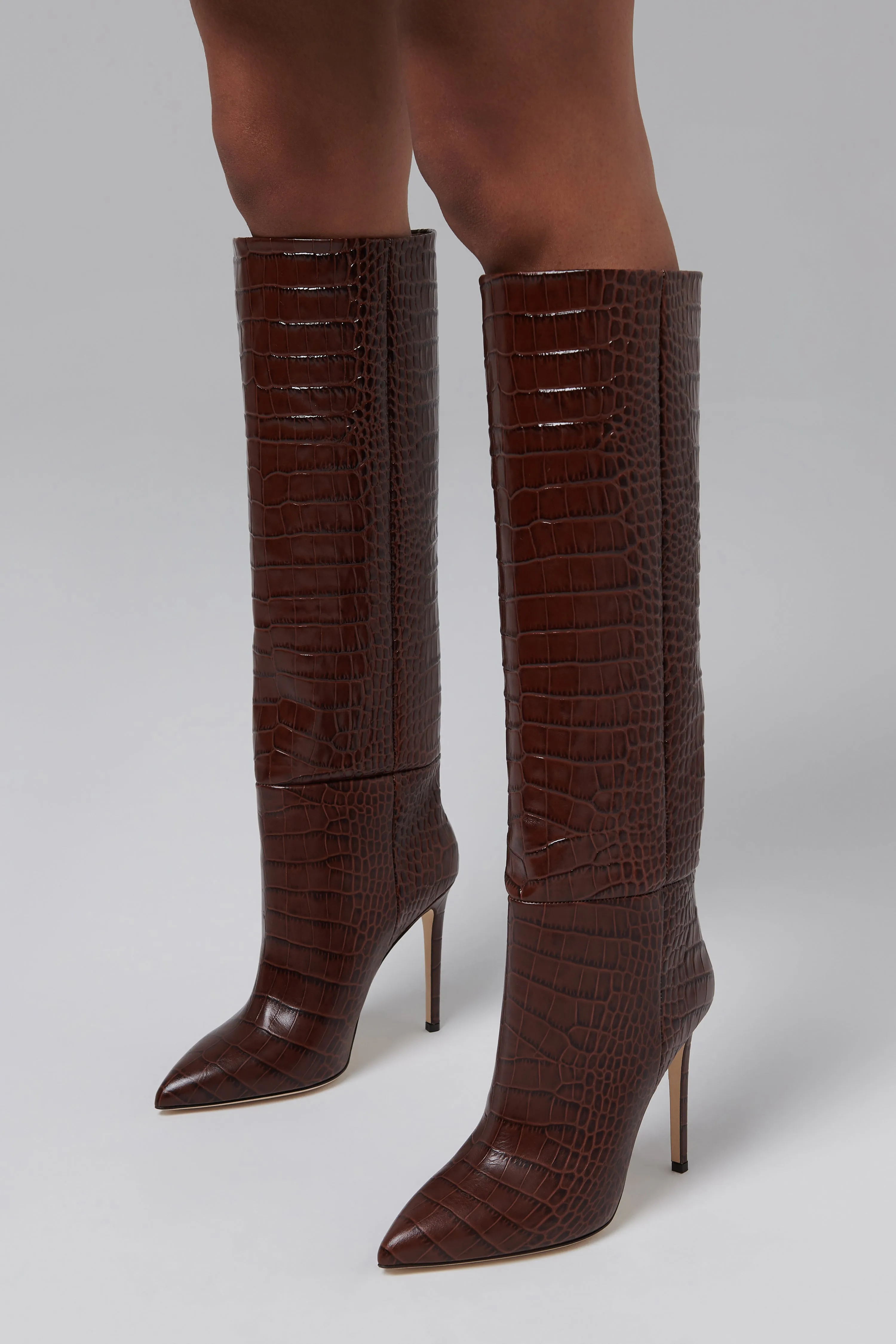 Paris Texas  Brown 105 Stiletto Heel Boots