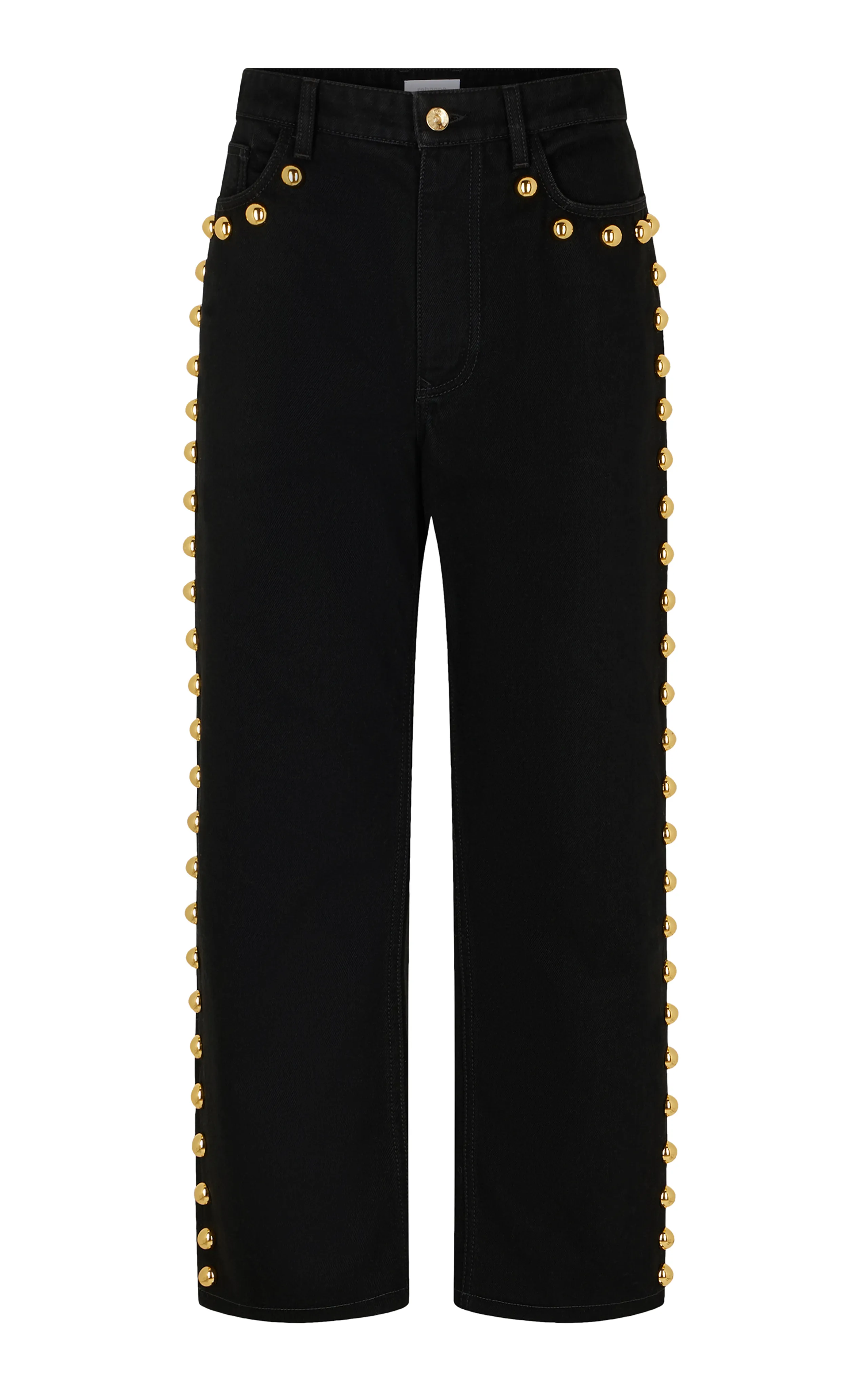 Rabanne Embellished Rigid High-Rise Straight-Leg Jeans