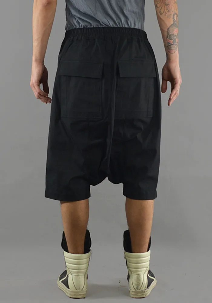RICK OWENS RU19F4384 TEEC2 PODS SHORTS BLACK