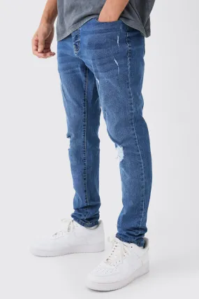 Skinny Stretch Extreme Knee Rip Jeans | boohooMAN UK