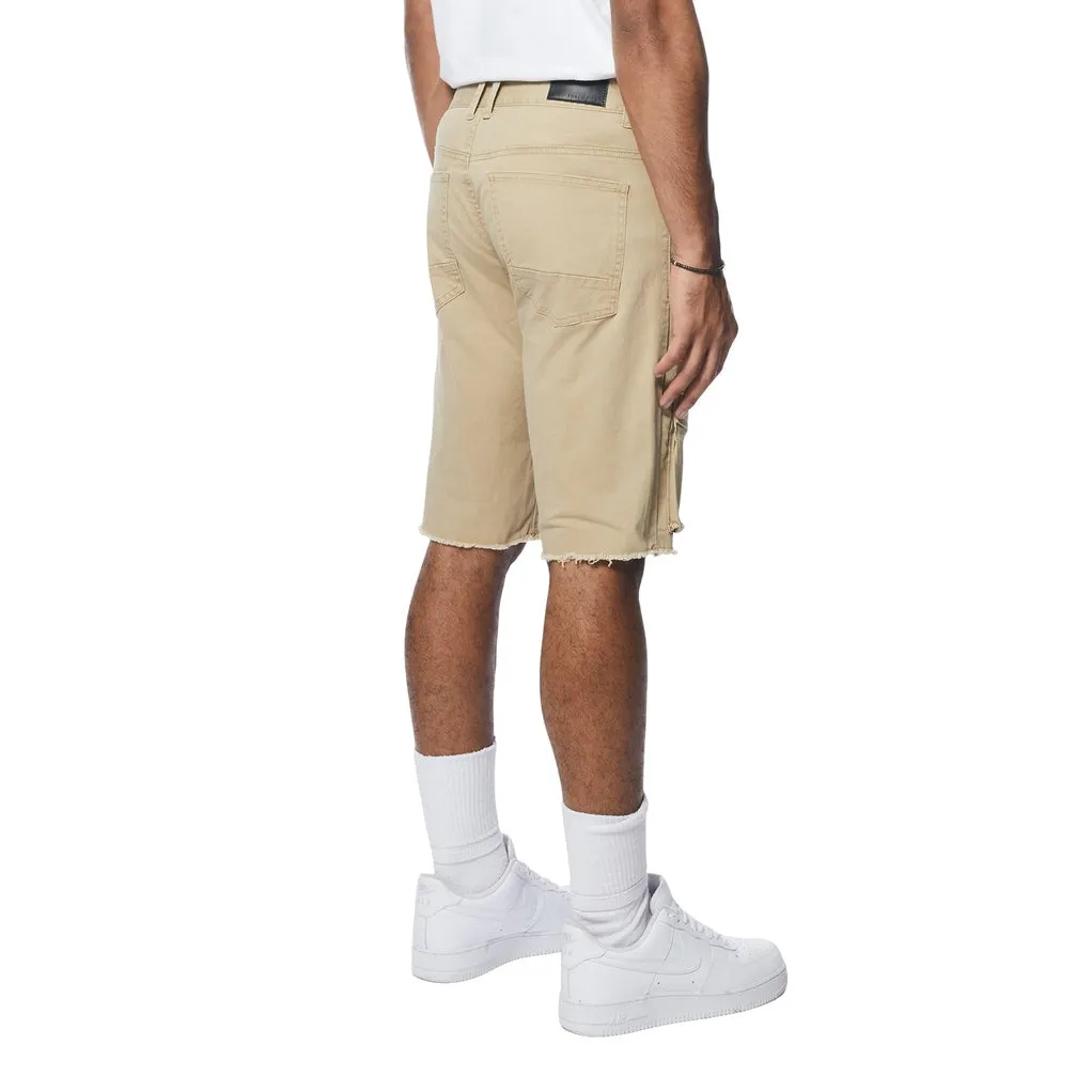 Slim Multi Cargo Twill Shorts - Khaki