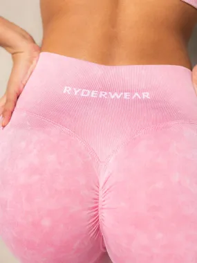 Stonewash Scrunch Seamless Leggings - Pink Stonewash
