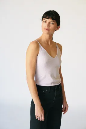 Supima Slub Jersey V Neck Tank - Lavender