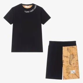 Teen Boys Blue Cotton Shorts Set