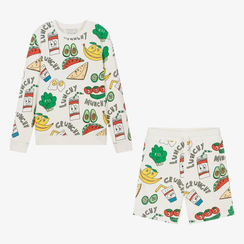 Teen Boys Ivory Crunchy Lunchy Shorts Set