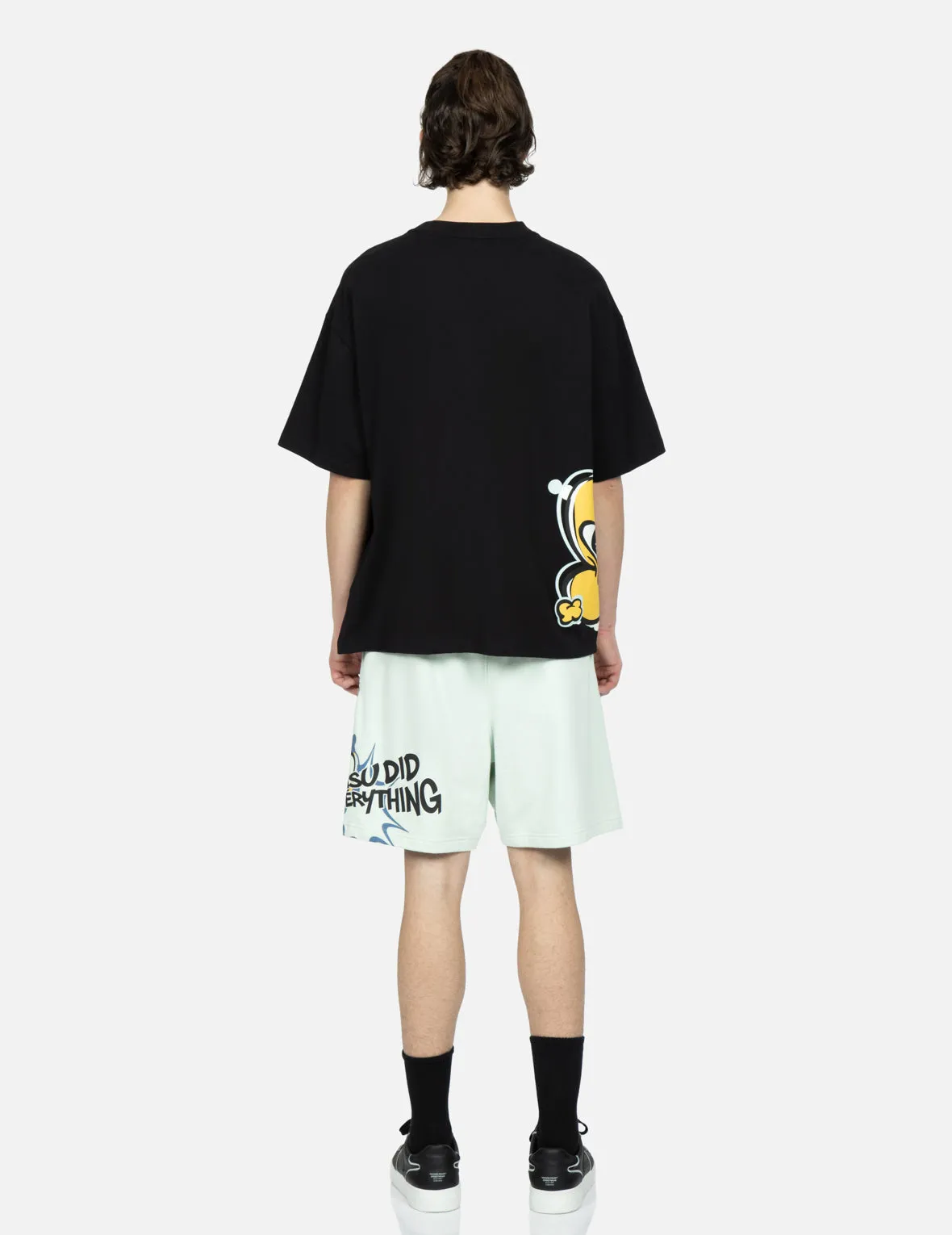 Transforming Daruma Print Sweat Shorts