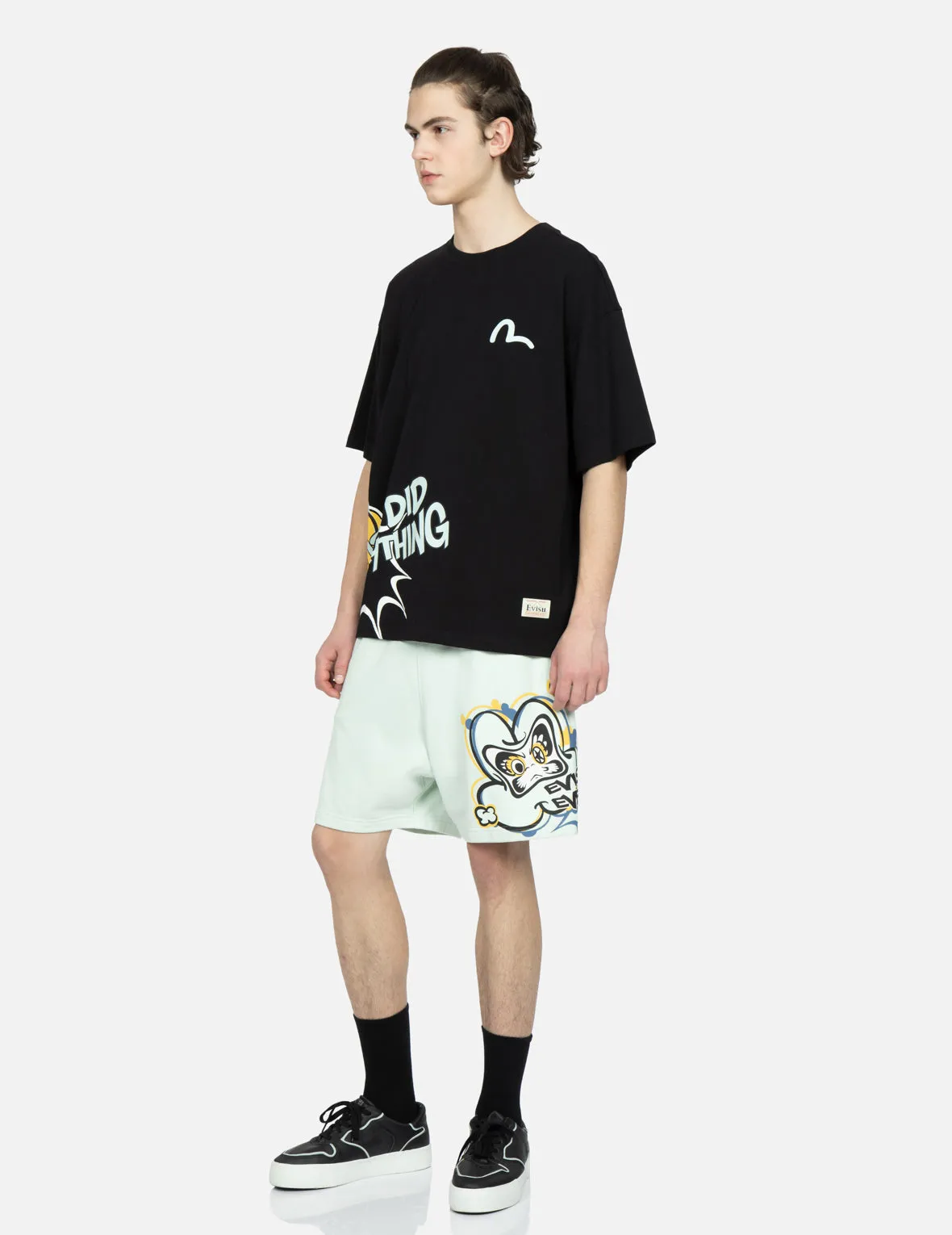Transforming Daruma Print Sweat Shorts
